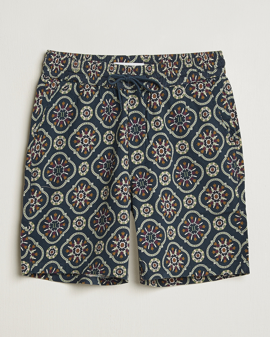 Hombres | Pantalones cortos | LES DEUX | Otto AOP Tapestry Shorts Dark Navy