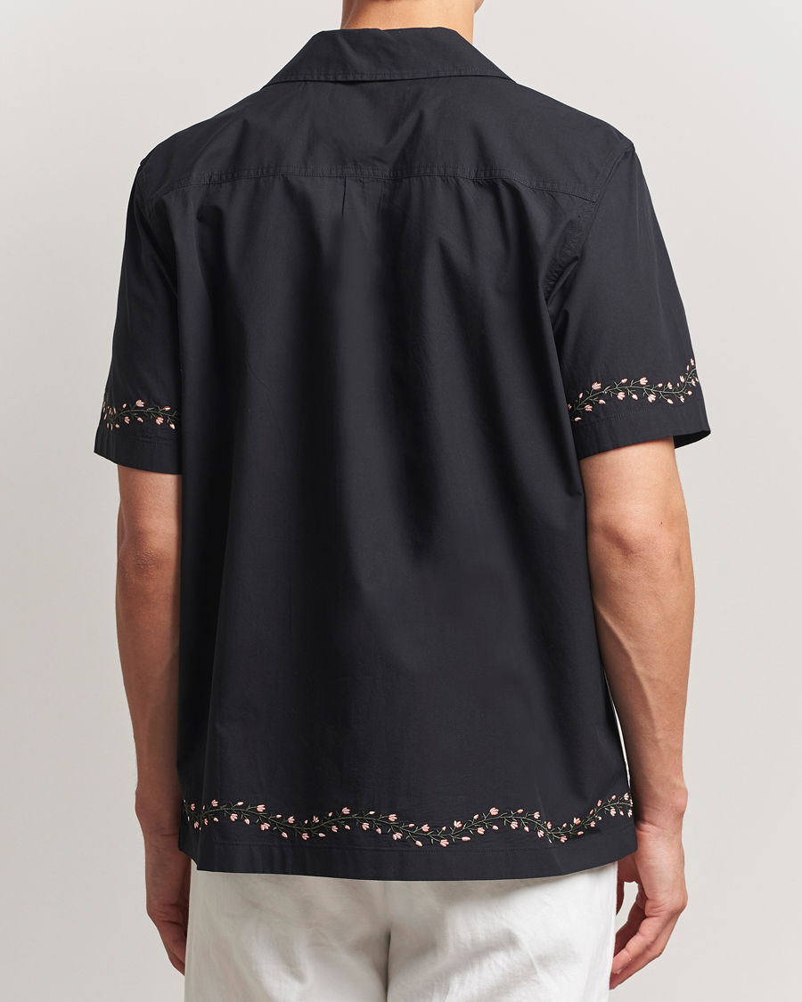 Hombres | Camisas | LES DEUX | Lesley Embroidery Short Sleeve Shirt Black
