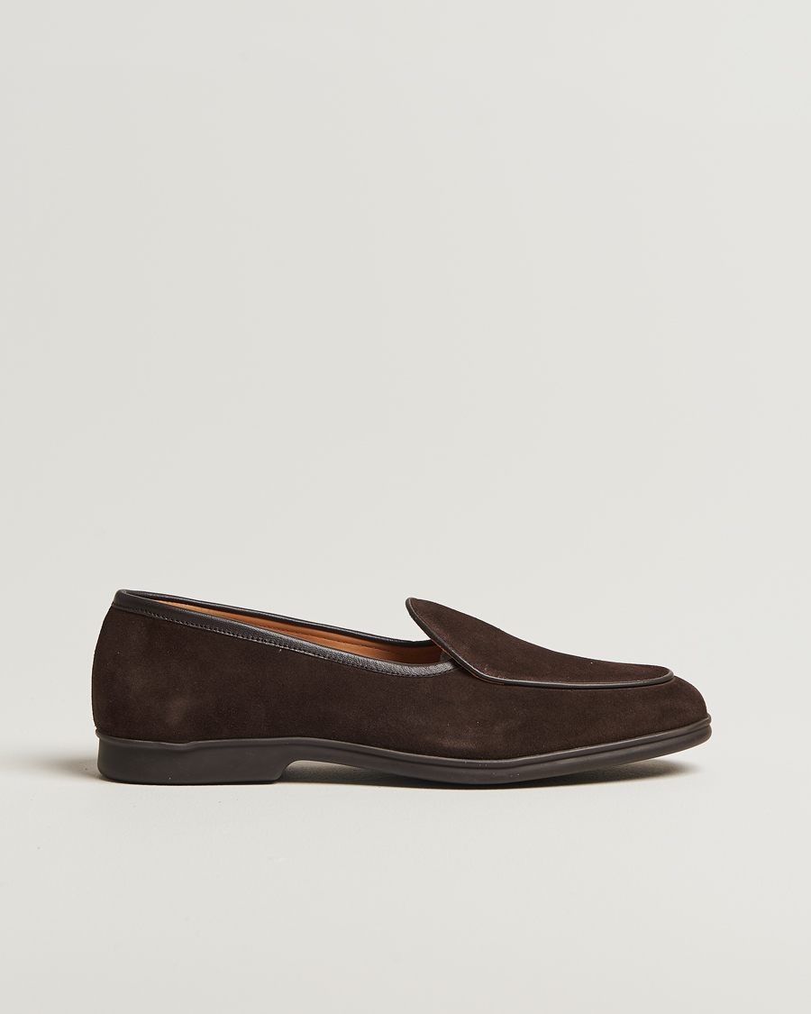 Hombres | Mocasines | Myrqvist | Ängby Walker Loafer Dark Brown Suede