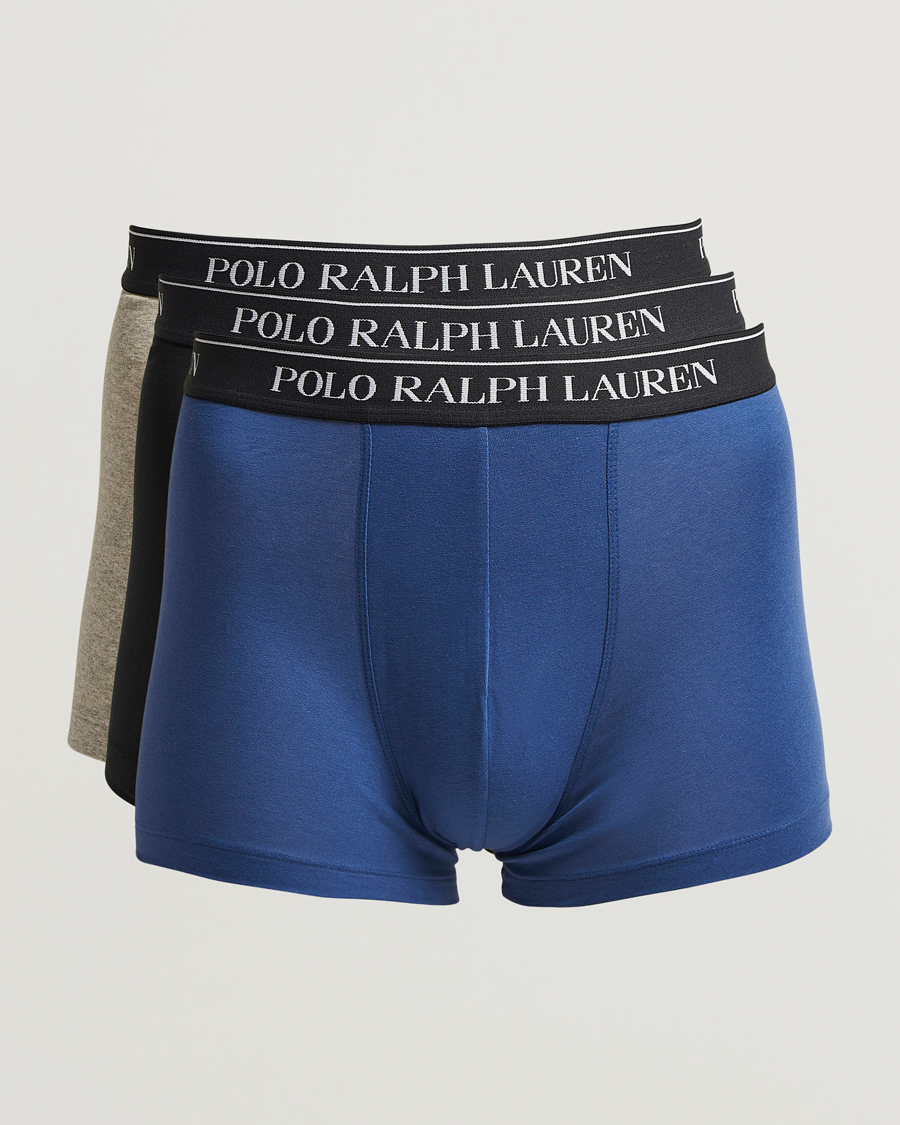 Hombres | Ropa interior y calcetines | Polo Ralph Lauren | 3-Pack Trunk Black/Grey/Royal Blue