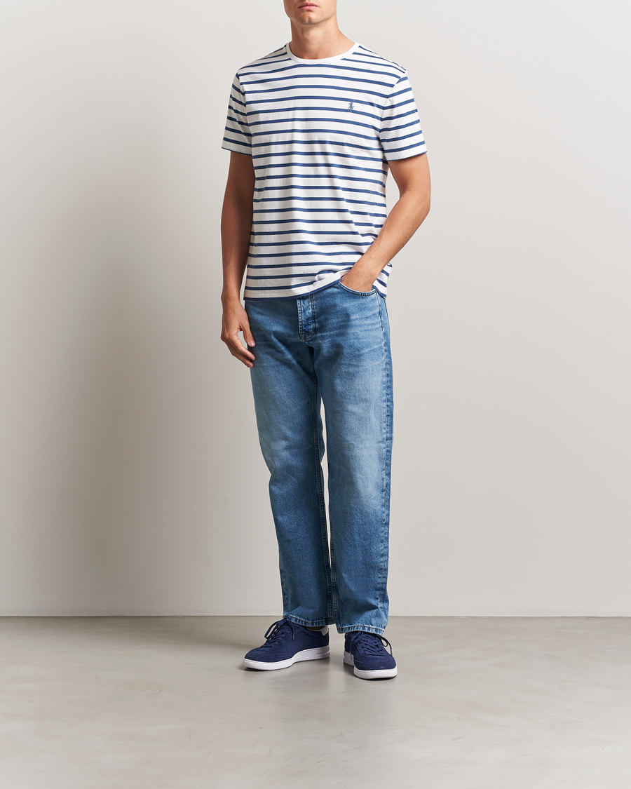 Hombres | Camisetas | Polo Ralph Lauren | Custom Slim Fit Striped Tee White/Old Royal