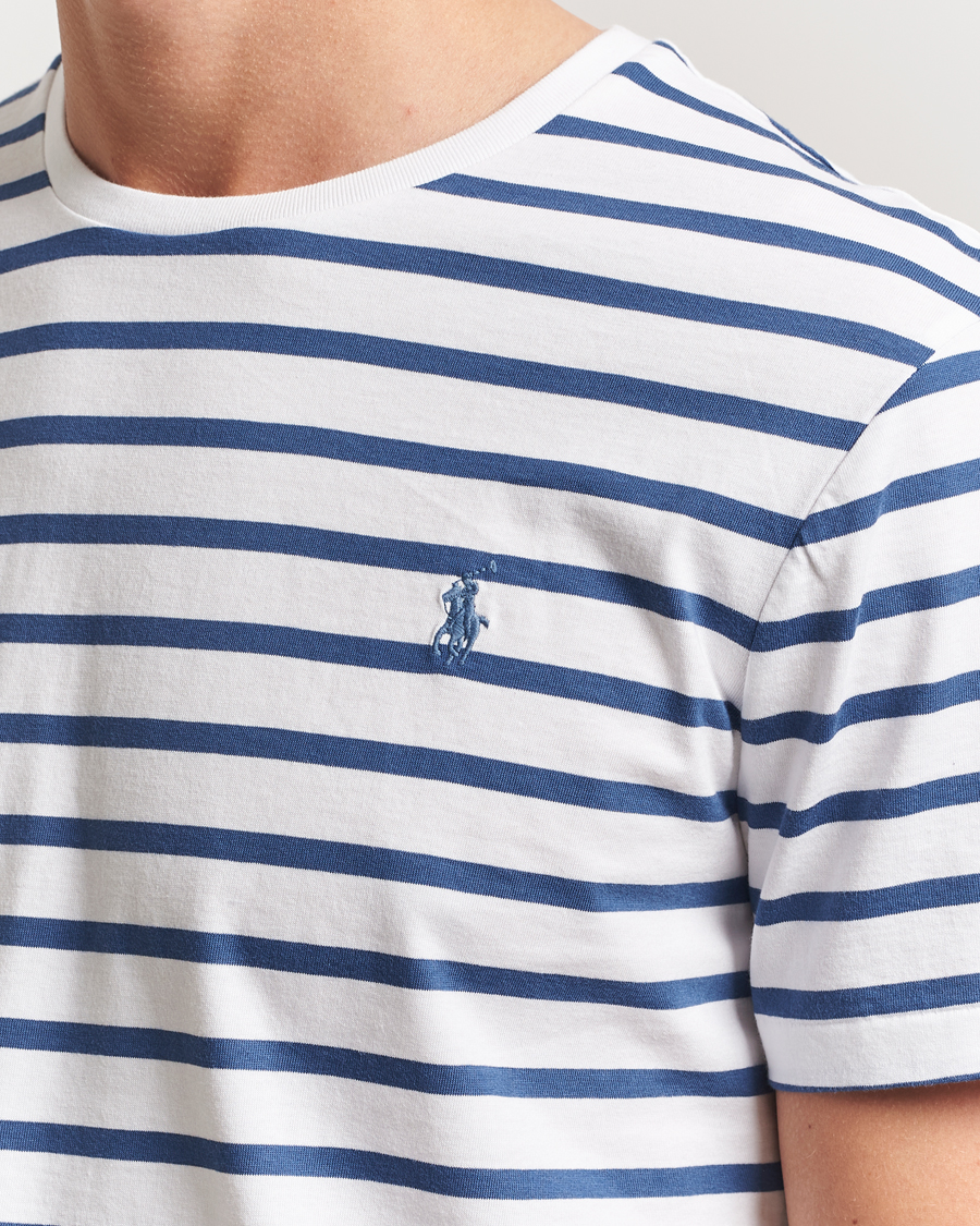 Hombres | Camisetas | Polo Ralph Lauren | Custom Slim Fit Striped Tee White/Old Royal