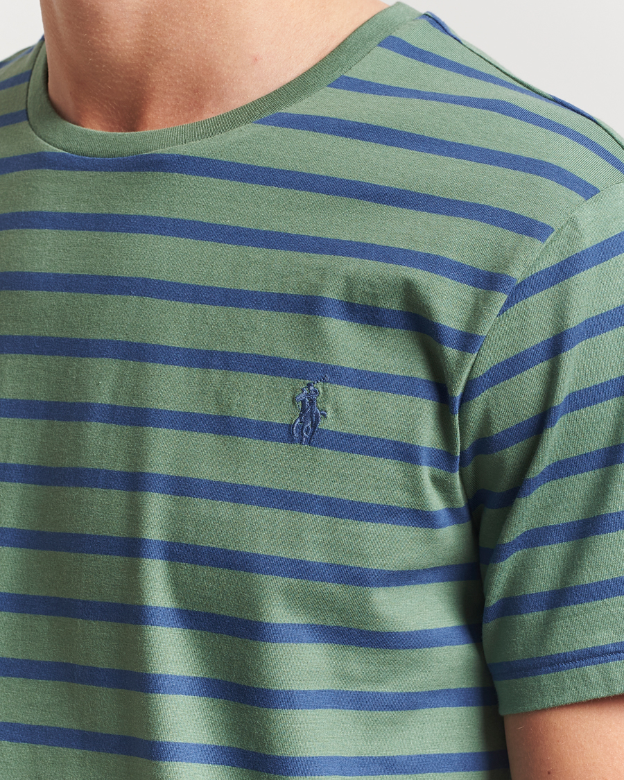 Hombres | Camisetas | Polo Ralph Lauren | Custom Slim Fit Striped Tee Green/Old Royal