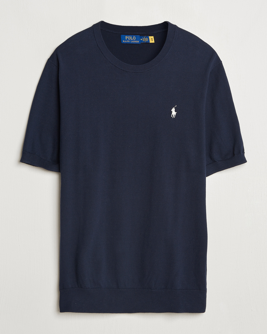 Hombres | Camisetas | Polo Ralph Lauren | Knitted Short Sleeve Tee Hunter Navy