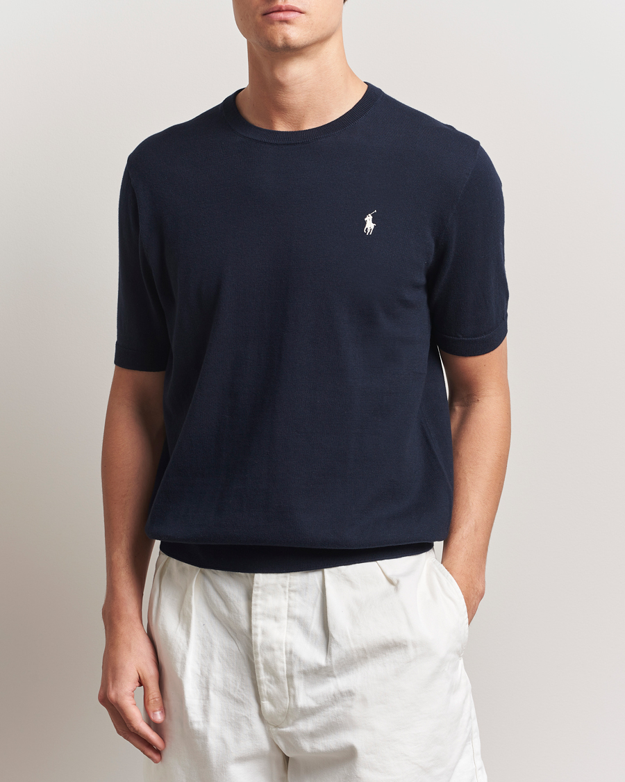 Hombres | Camisetas | Polo Ralph Lauren | Knitted Short Sleeve Tee Hunter Navy