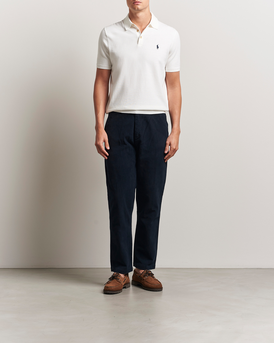 Hombres | Jerséis y prendas de punto | Polo Ralph Lauren | Knitted Short Sleeve Polo Deckwash White