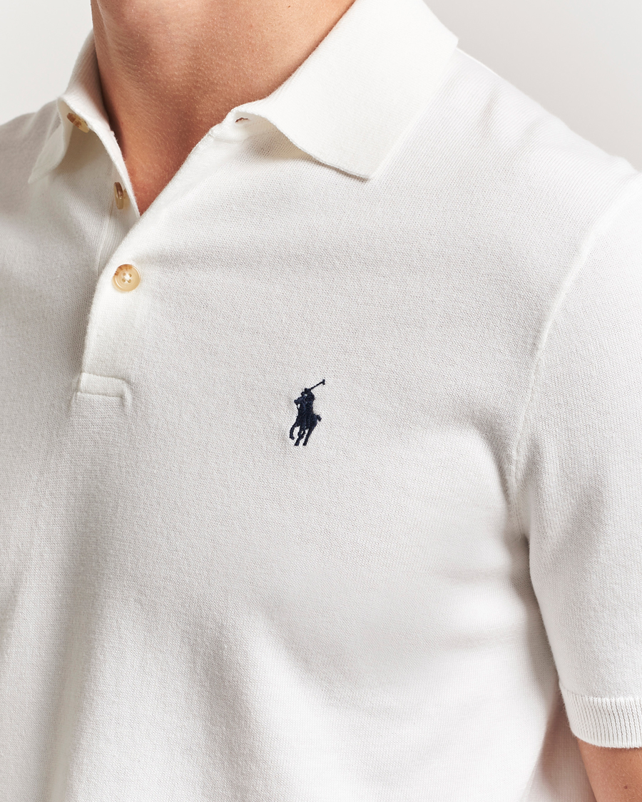 Hombres | Jerséis y prendas de punto | Polo Ralph Lauren | Knitted Short Sleeve Polo Deckwash White