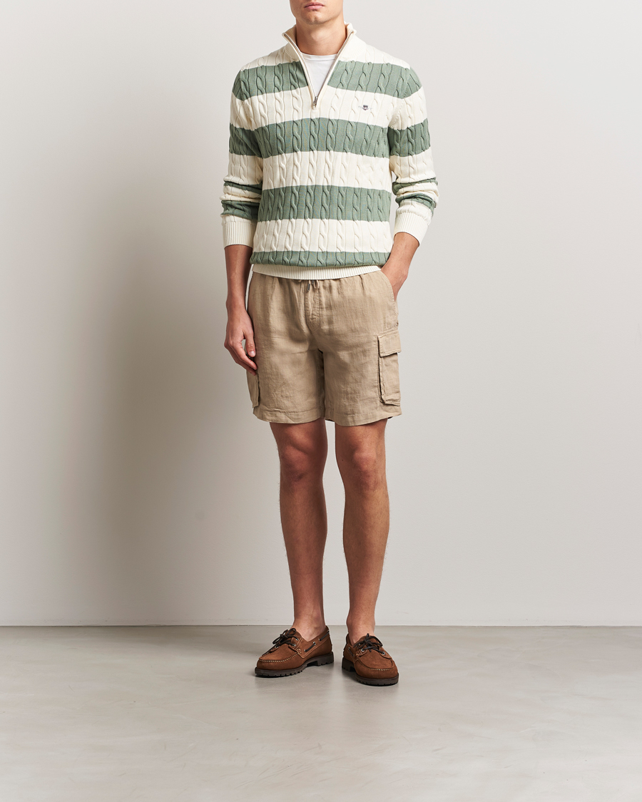 Hombres | Pantalones cortos | GANT | Regular Fit Linen Cargo Shorts Concrete Beige