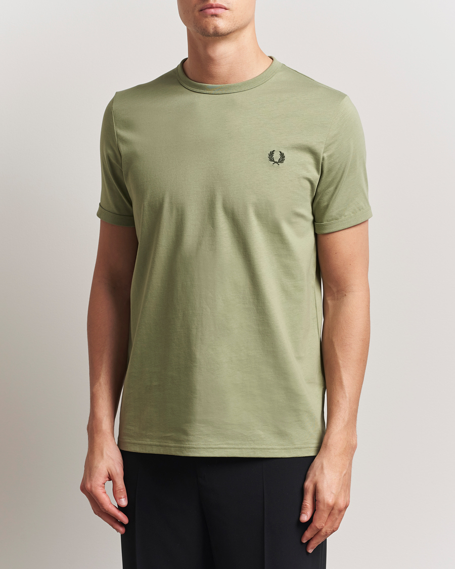 Hombres | Camisetas | Fred Perry | Ringer T-Shirt Olive Mint