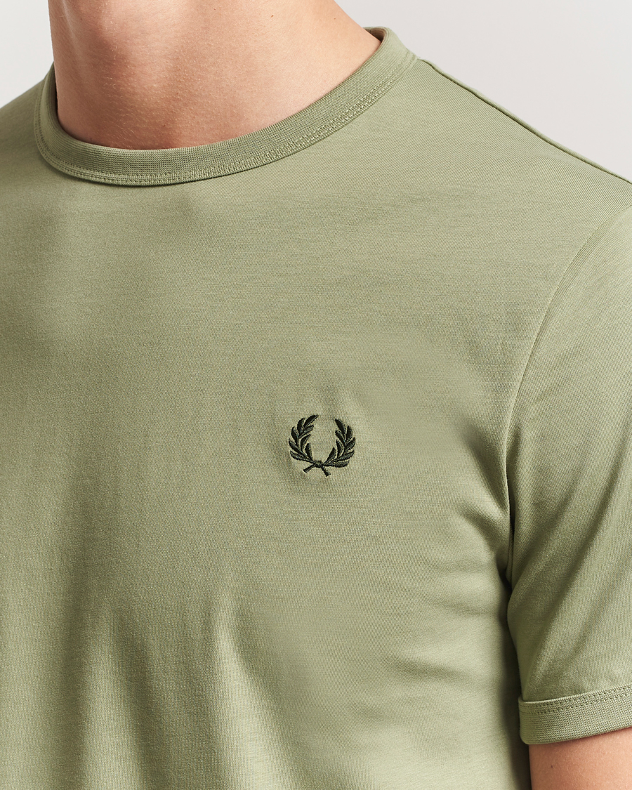 Hombres | Camisetas | Fred Perry | Ringer T-Shirt Olive Mint