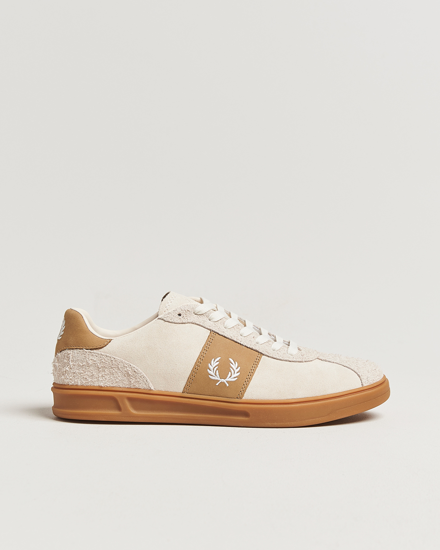 Hombres | Zapatillas | Fred Perry | B4 Suede Sneaker Ecru/Snow White