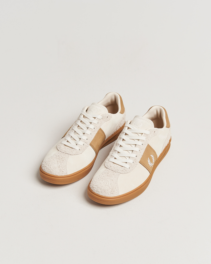 Hombres | Zapatillas | Fred Perry | B4 Suede Sneaker Ecru/Snow White