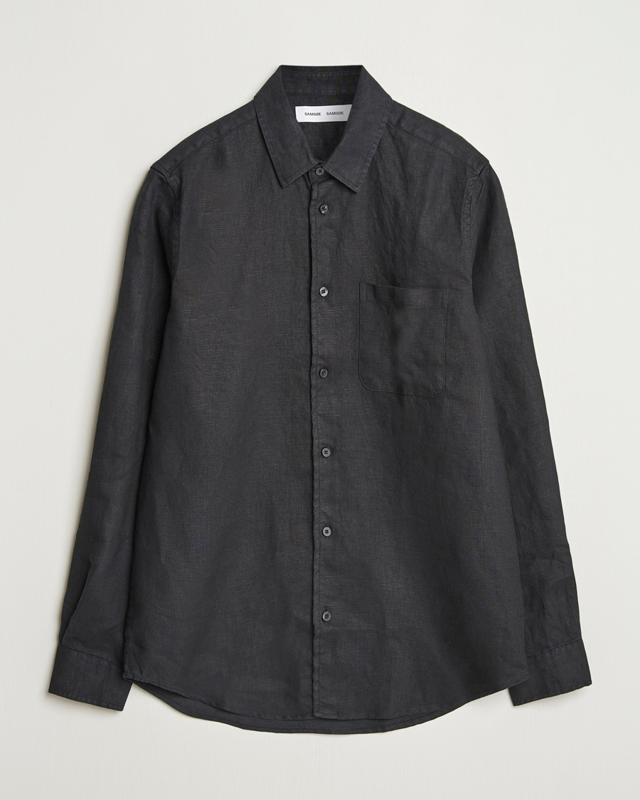 Hombres | Camisas | Samsøe Samsøe | Liam Linen Shirt Black