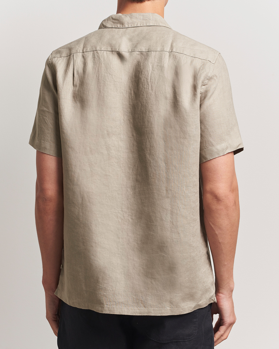 Hombres | Camisas | Samsøe Samsøe | Avan Linen Short Sleeve Shirt Greige