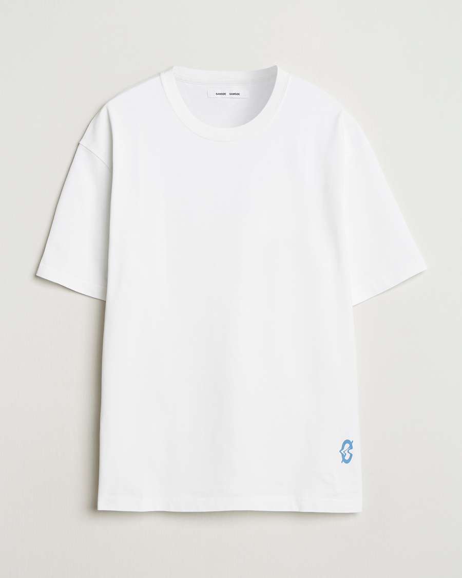 Hombres | Camisetas | Samsøe Samsøe | Printed Swirl Crew Neck T-Shirt White
