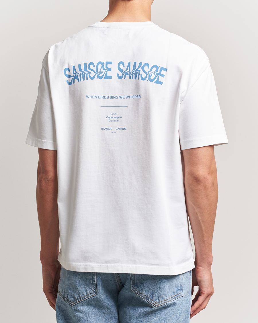 Hombres | Camisetas | Samsøe Samsøe | Printed Swirl Crew Neck T-Shirt White