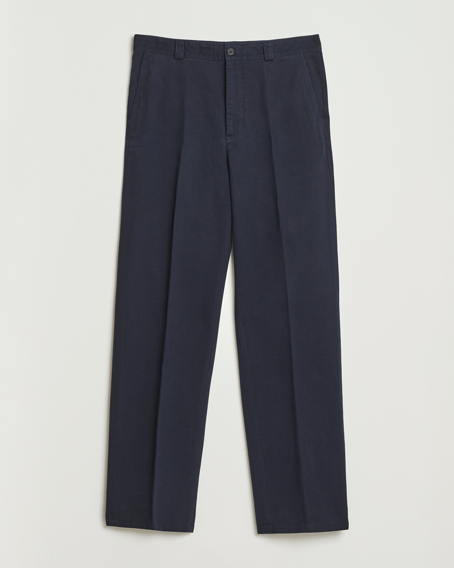 Hombres | Pantalones | Filippa K | Cotton Chino Trousers Navy