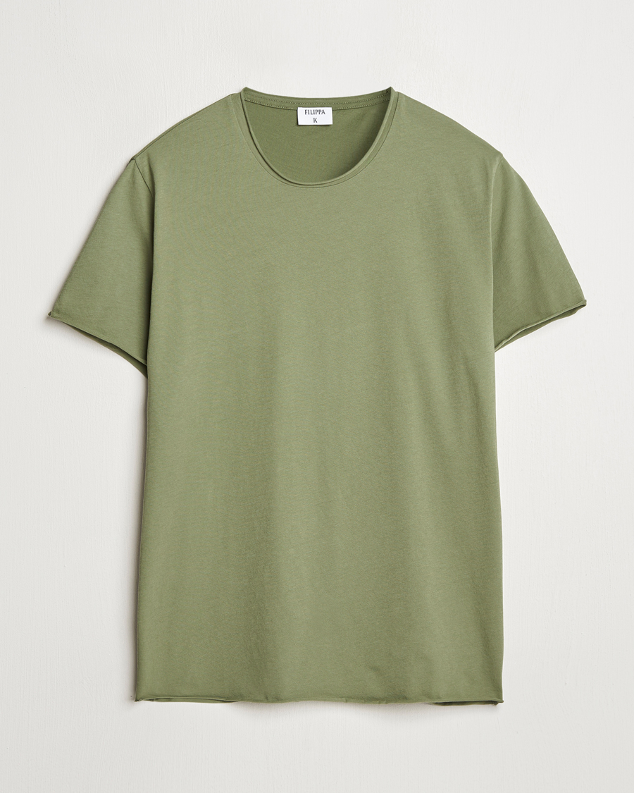 Hombres | Camisetas | Filippa K | Roll Neck Crew Neck T-Shirt Faded Green