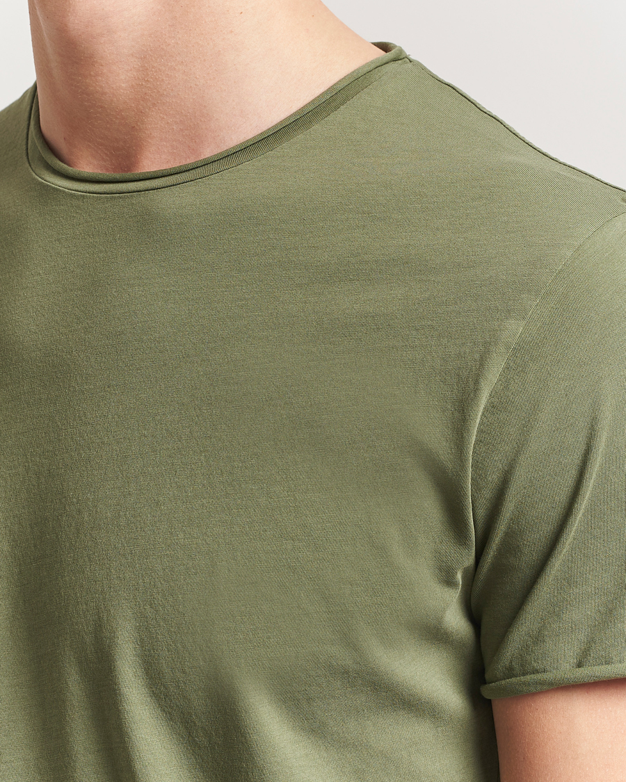 Hombres | Camisetas | Filippa K | Roll Neck Crew Neck T-Shirt Faded Green