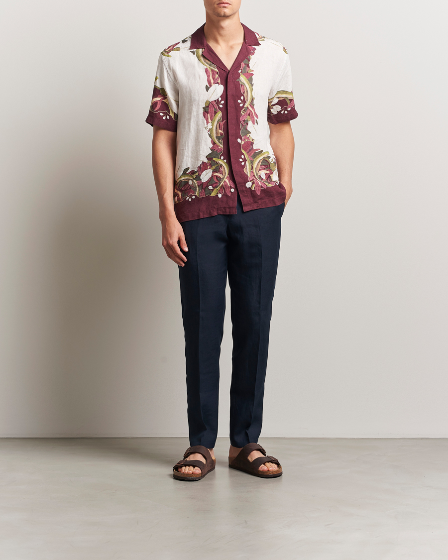 Hombres | Pantalones | Orlebar Brown | Griffon Italian Linen Trousers Night Iris