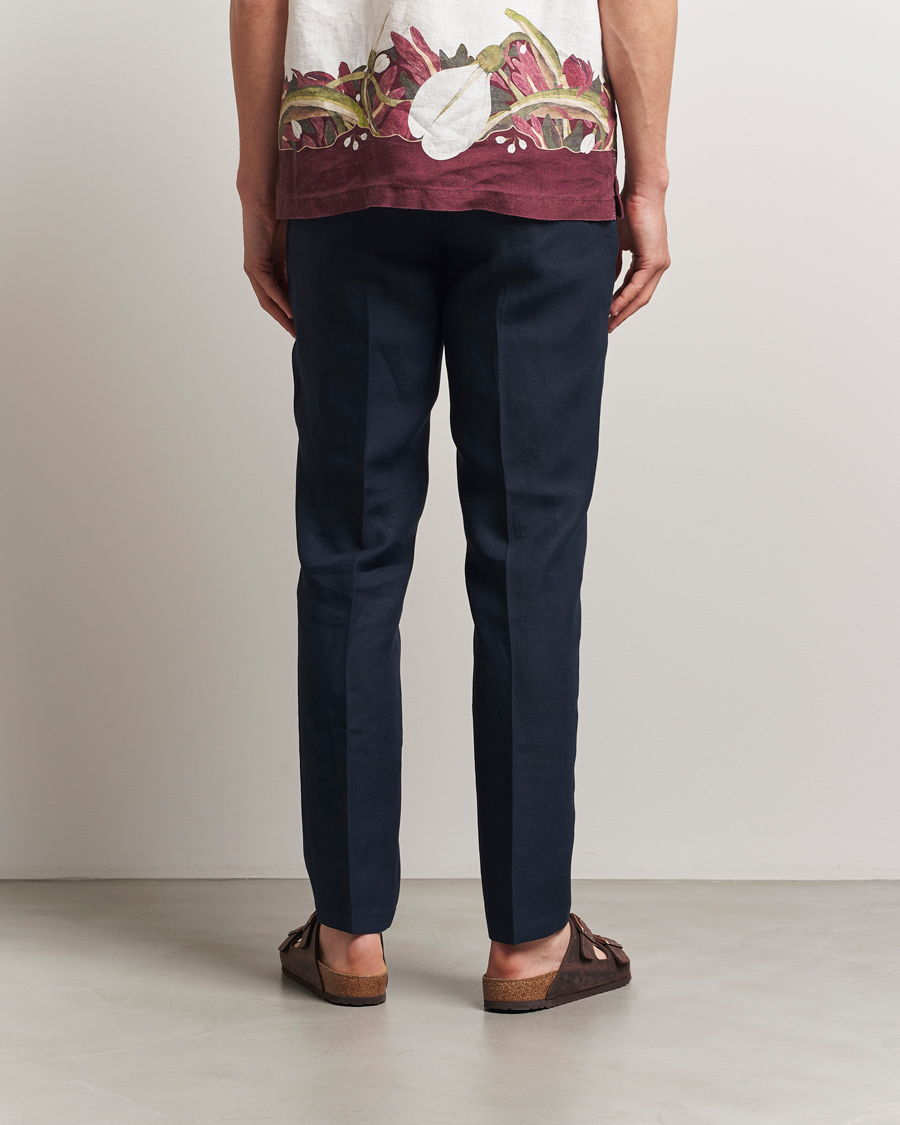 Hombres | Pantalones | Orlebar Brown | Griffon Italian Linen Trousers Night Iris