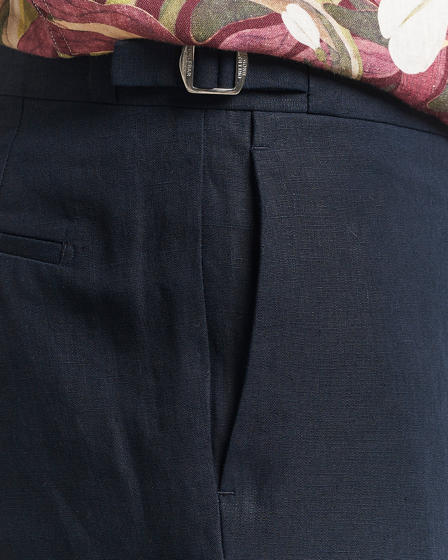 Hombres | Pantalones | Orlebar Brown | Griffon Italian Linen Trousers Night Iris