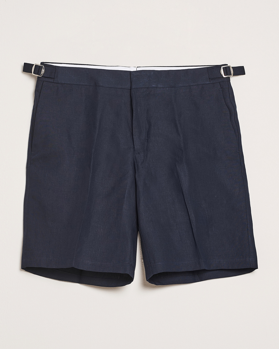 Hombres | Pantalones cortos | Orlebar Brown | Norwich Italian Linen Shorts Night Iris