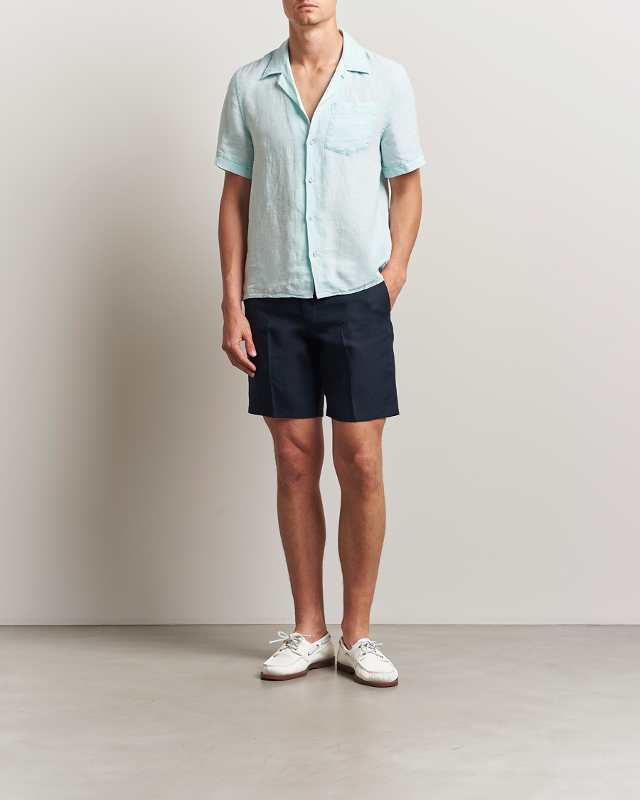 Hombres | Pantalones cortos | Orlebar Brown | Norwich Italian Linen Shorts Night Iris