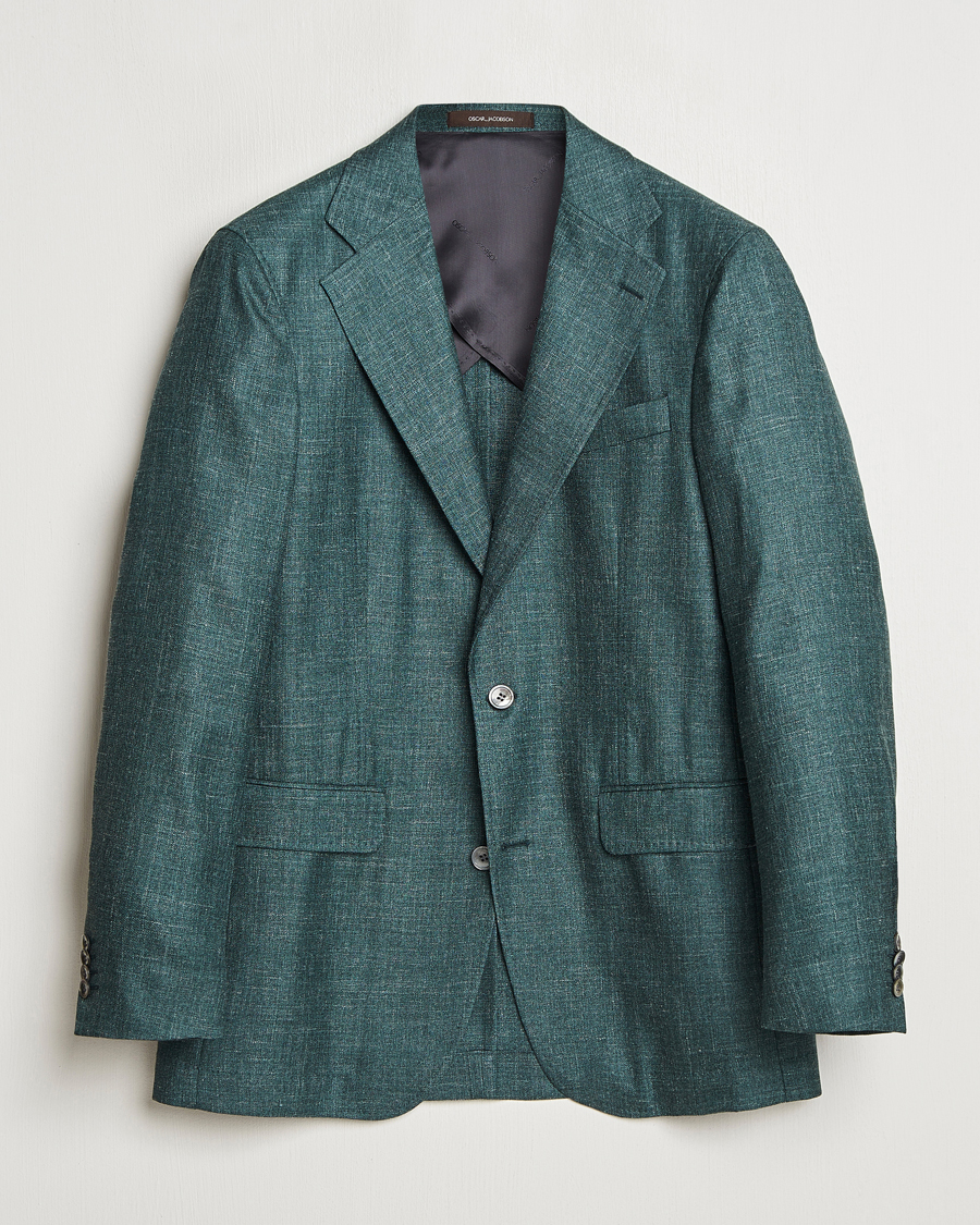 Hombres | Blazers | Oscar Jacobson | Fellow EVO Wool/Silk/Linen Blazer Green