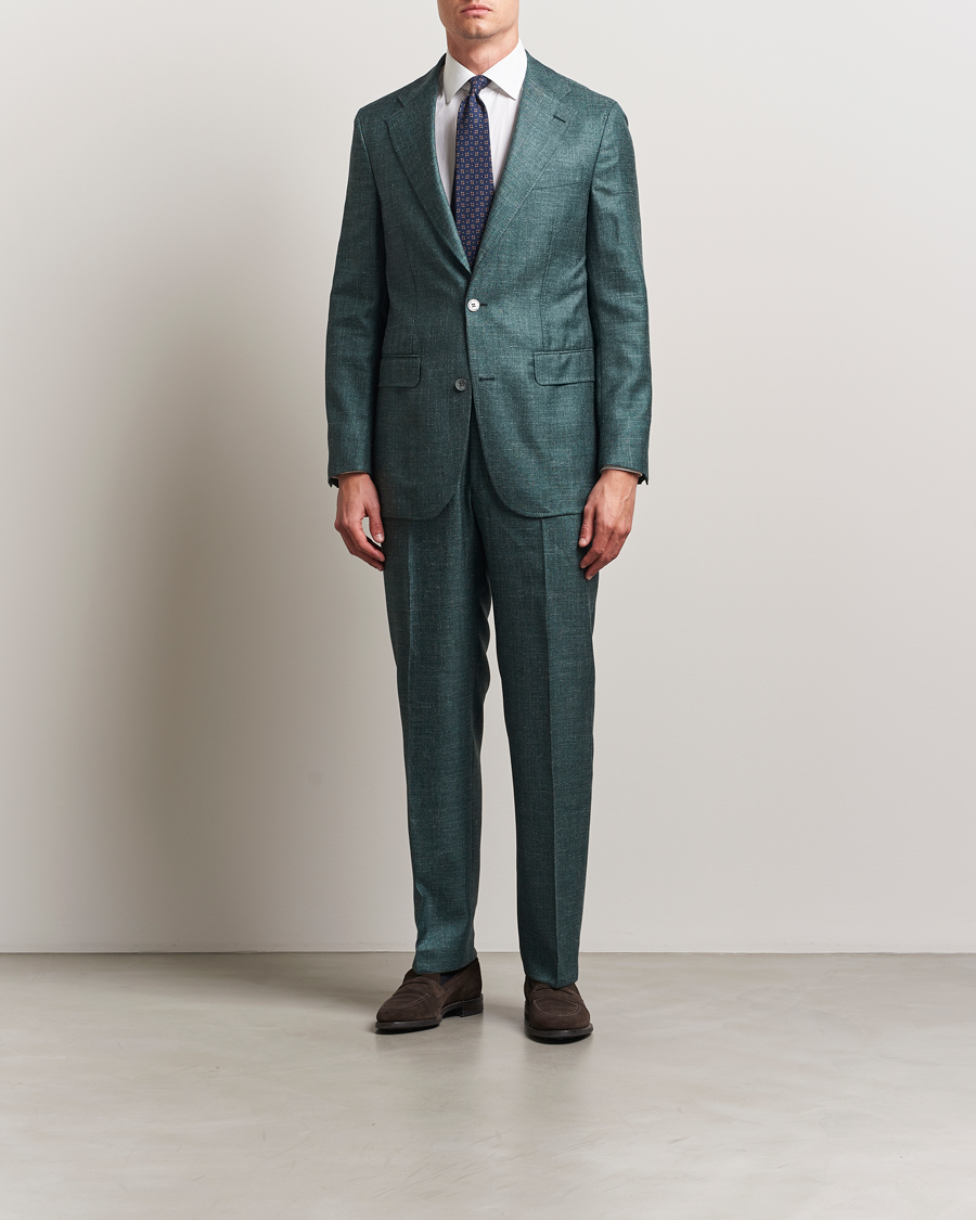 Hombres | Blazers | Oscar Jacobson | Fellow EVO Wool/Silk/Linen Blazer Green