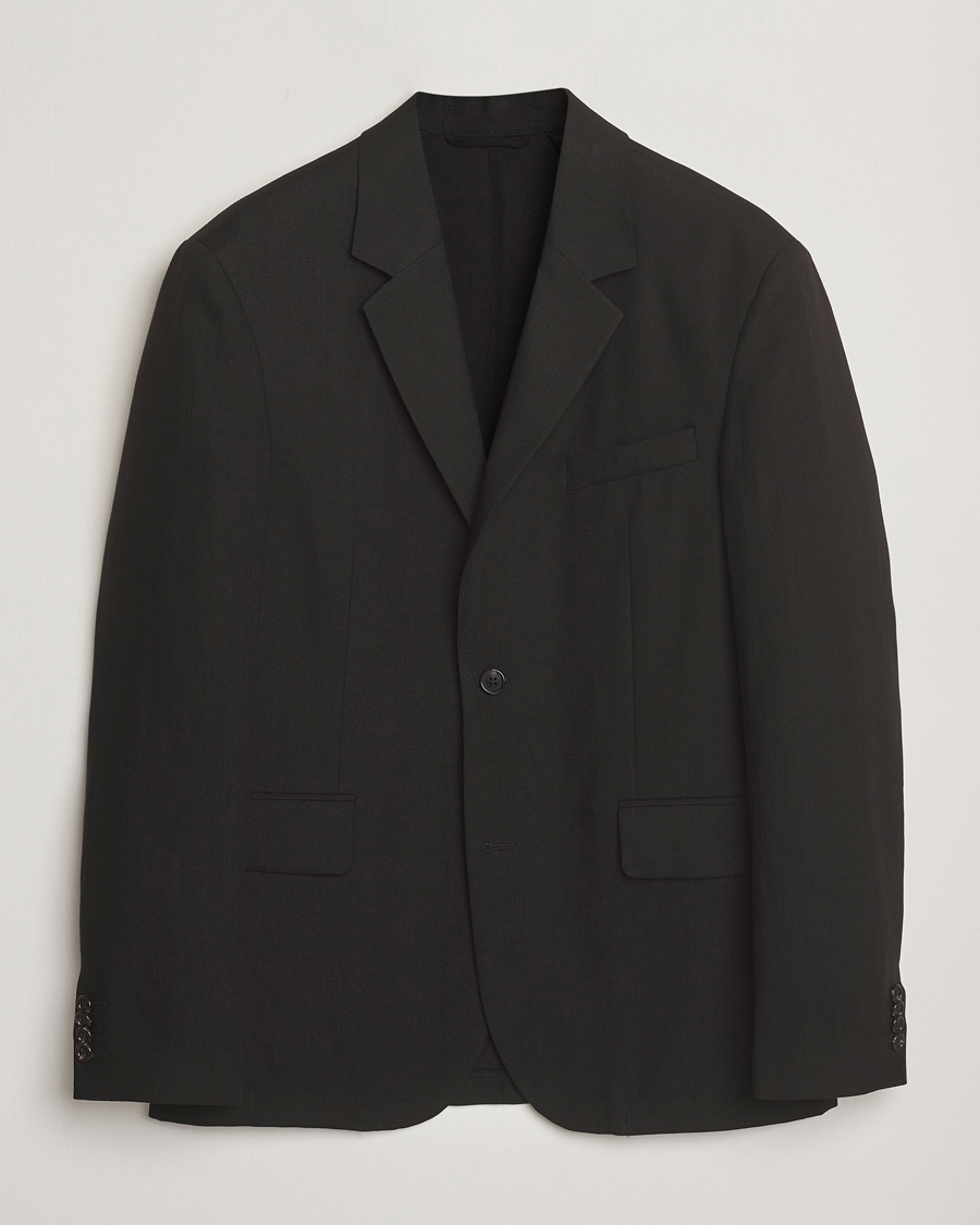 Hombres | Blazers | J.Lindeberg | Alban Unlined Super Linen Blazer Black