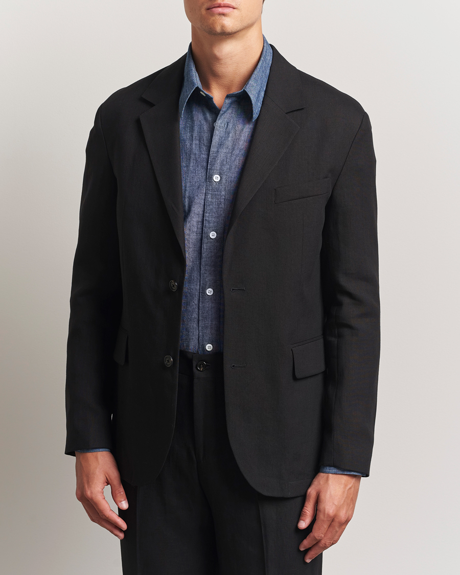 Hombres | Blazers | J.Lindeberg | Alban Unlined Super Linen Blazer Black