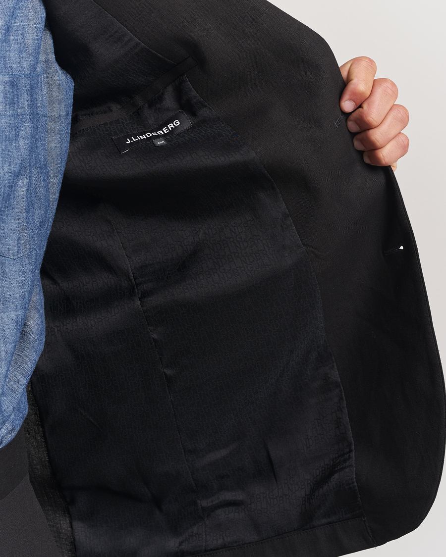Hombres | Blazers | J.Lindeberg | Alban Unlined Super Linen Blazer Black
