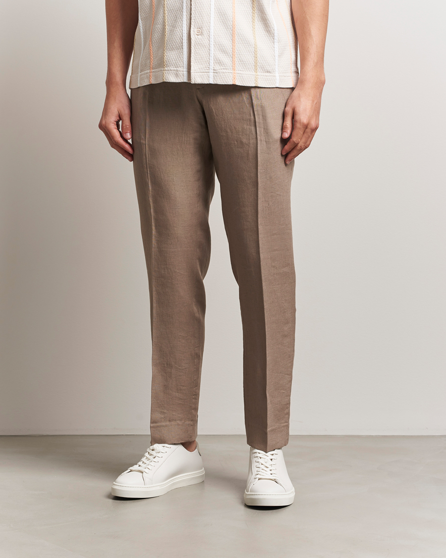 Hombres | Pantalones | J.Lindeberg | Soren Drape Linen Pants Nutmeg