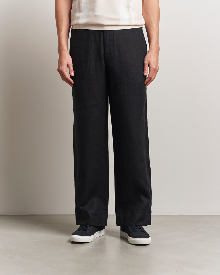Hombres | Pantalones | J.Lindeberg | Noah Drape Linen Pants Black