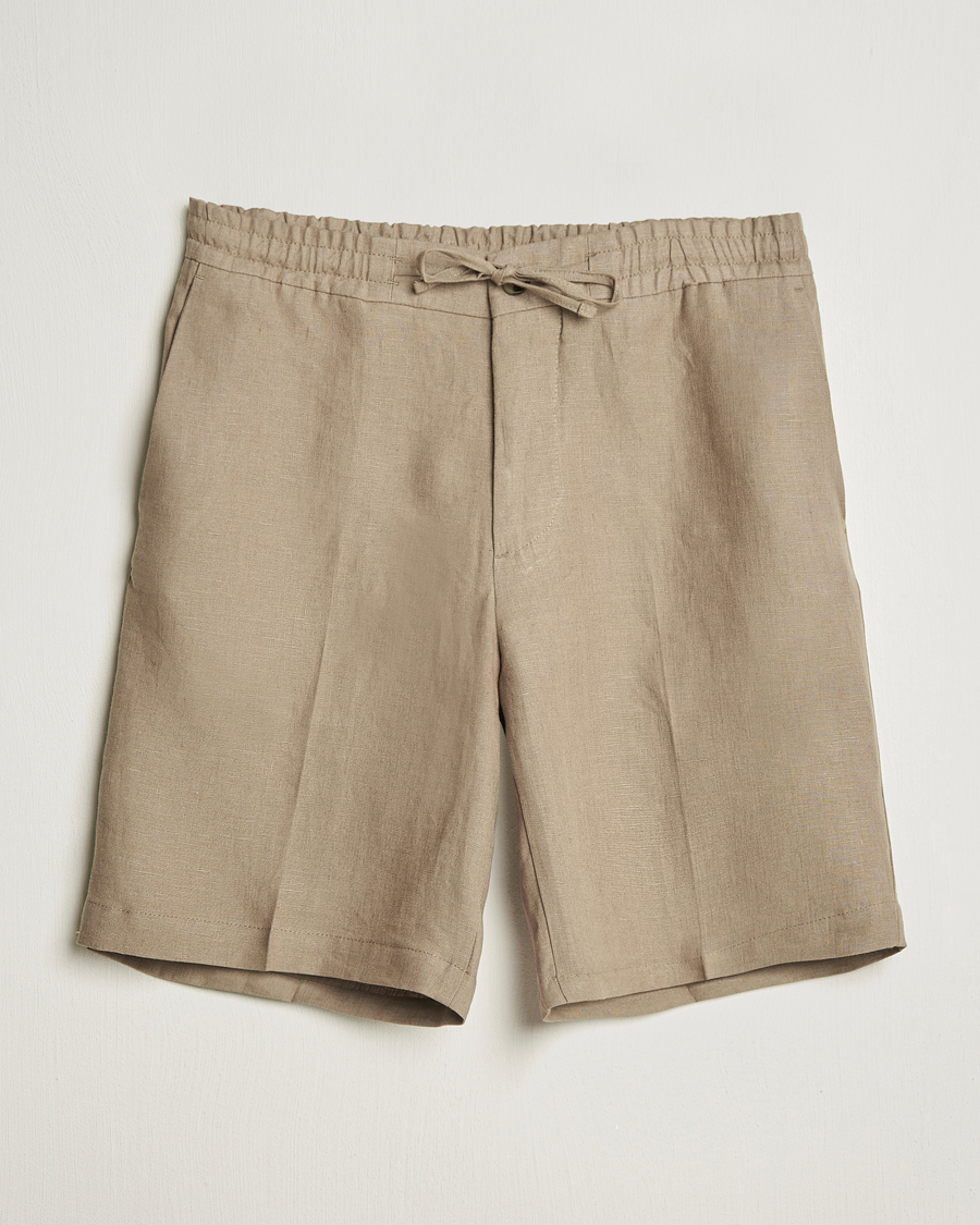 Hombres | Pantalones cortos | J.Lindeberg | Brady Drape Linen Shorts Nutmeg