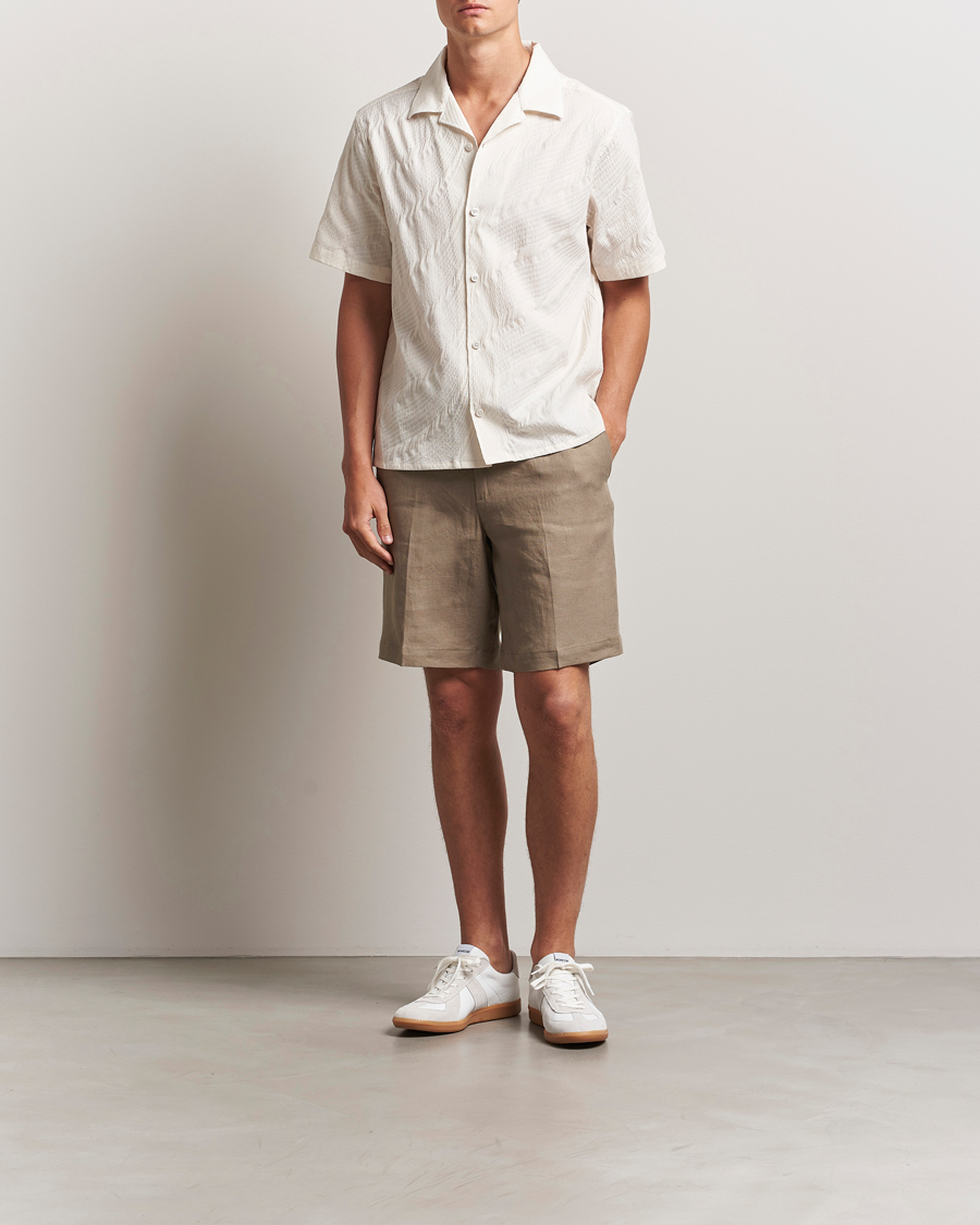 Hombres | Pantalones cortos | J.Lindeberg | Brady Drape Linen Shorts Nutmeg