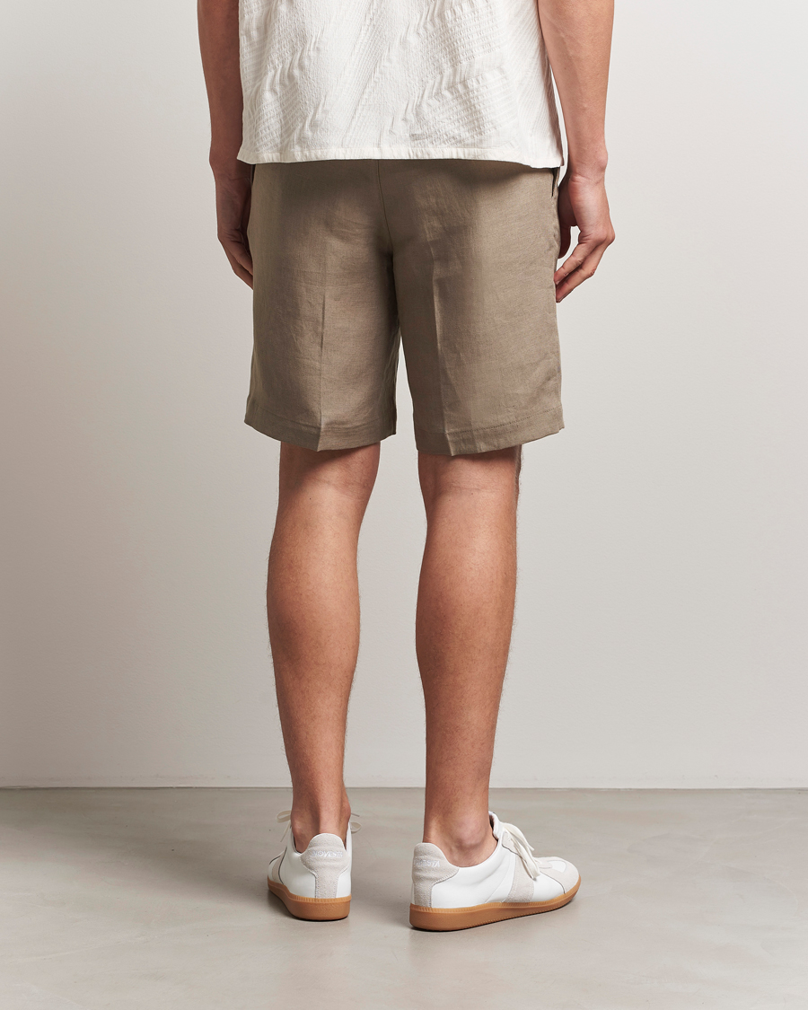Hombres | Pantalones cortos | J.Lindeberg | Brady Drape Linen Shorts Nutmeg