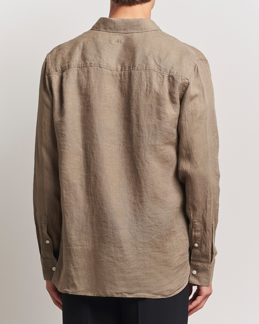 Hombres | Camisas | J.Lindeberg | Linen Melange Shirt Nutmeg