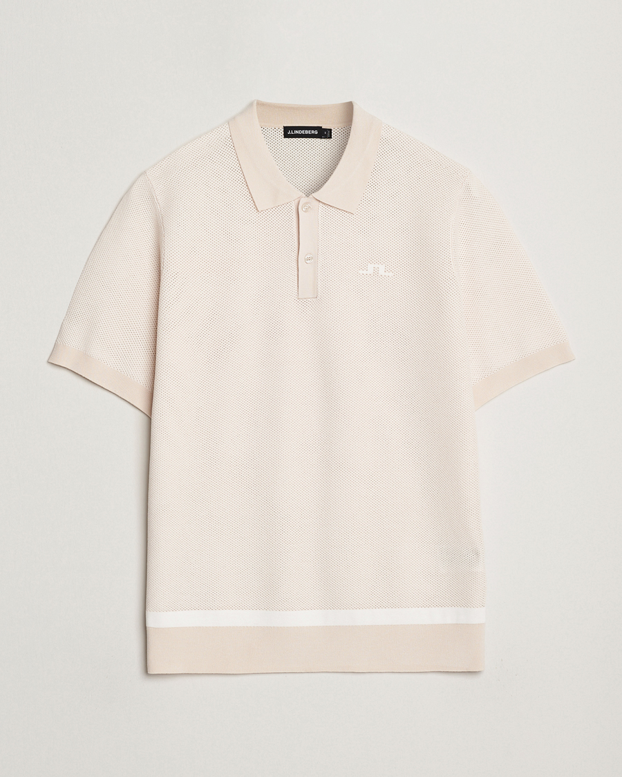 Hombres | Polos | J.Lindeberg | Reymond Structure Knit Polo Moonbeam