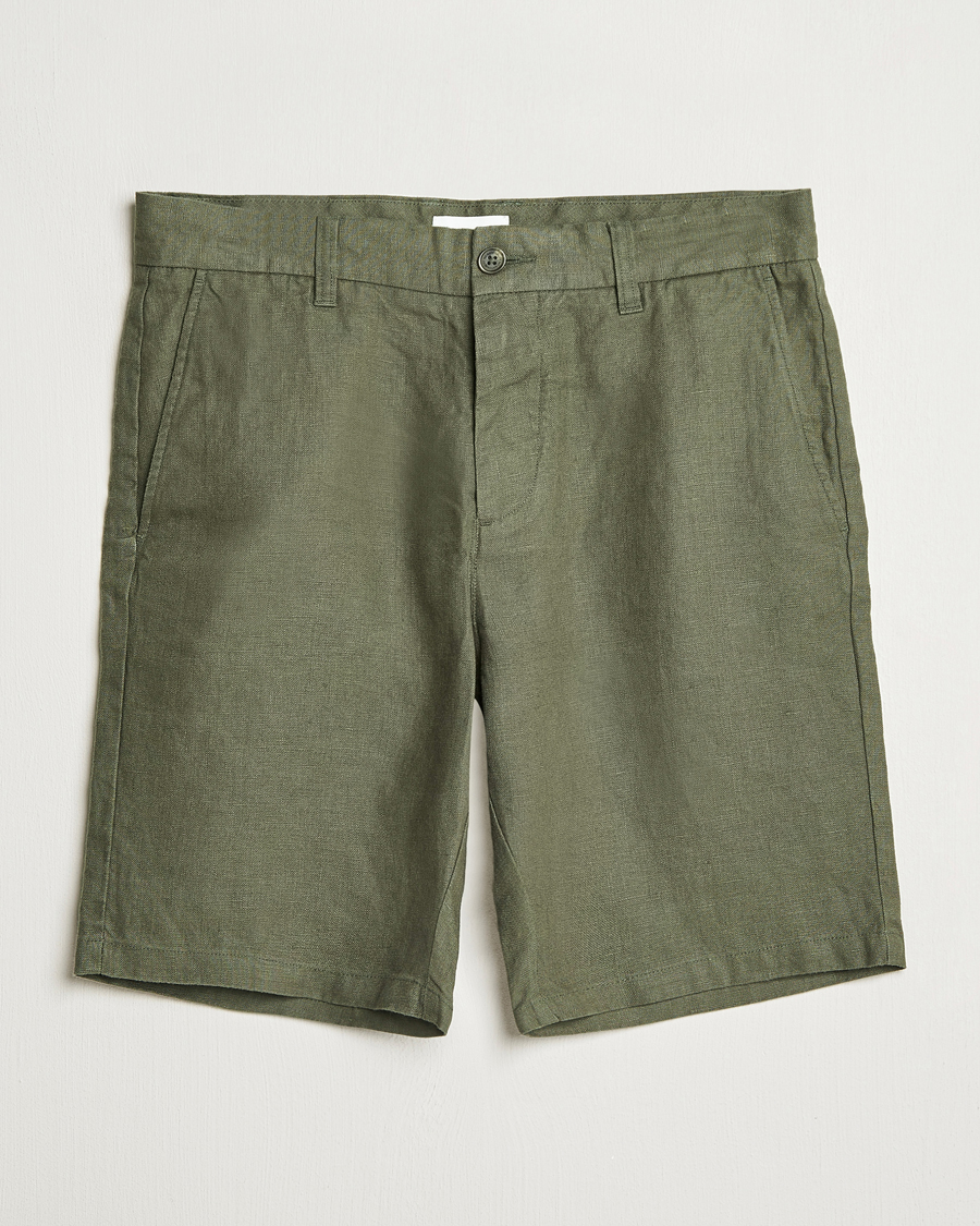 Hombres | Pantalones cortos | NN07 | Crown Linen Shorts Croc Green