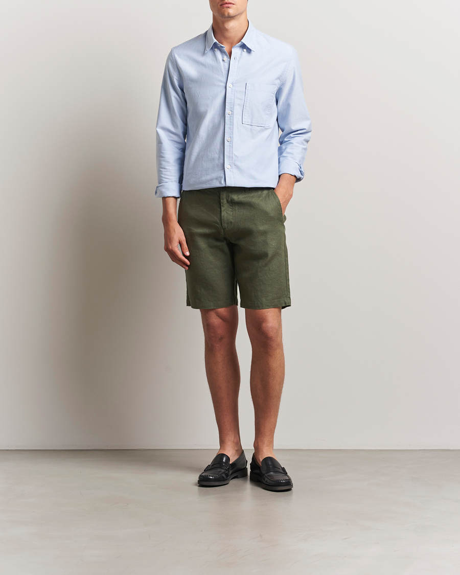 Hombres | Pantalones cortos | NN07 | Crown Linen Shorts Croc Green