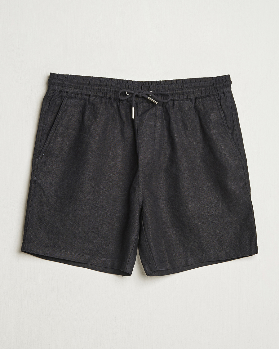 Hombres | Pantalones cortos | NN07 | Gregor Linen Drawstring Shorts Black