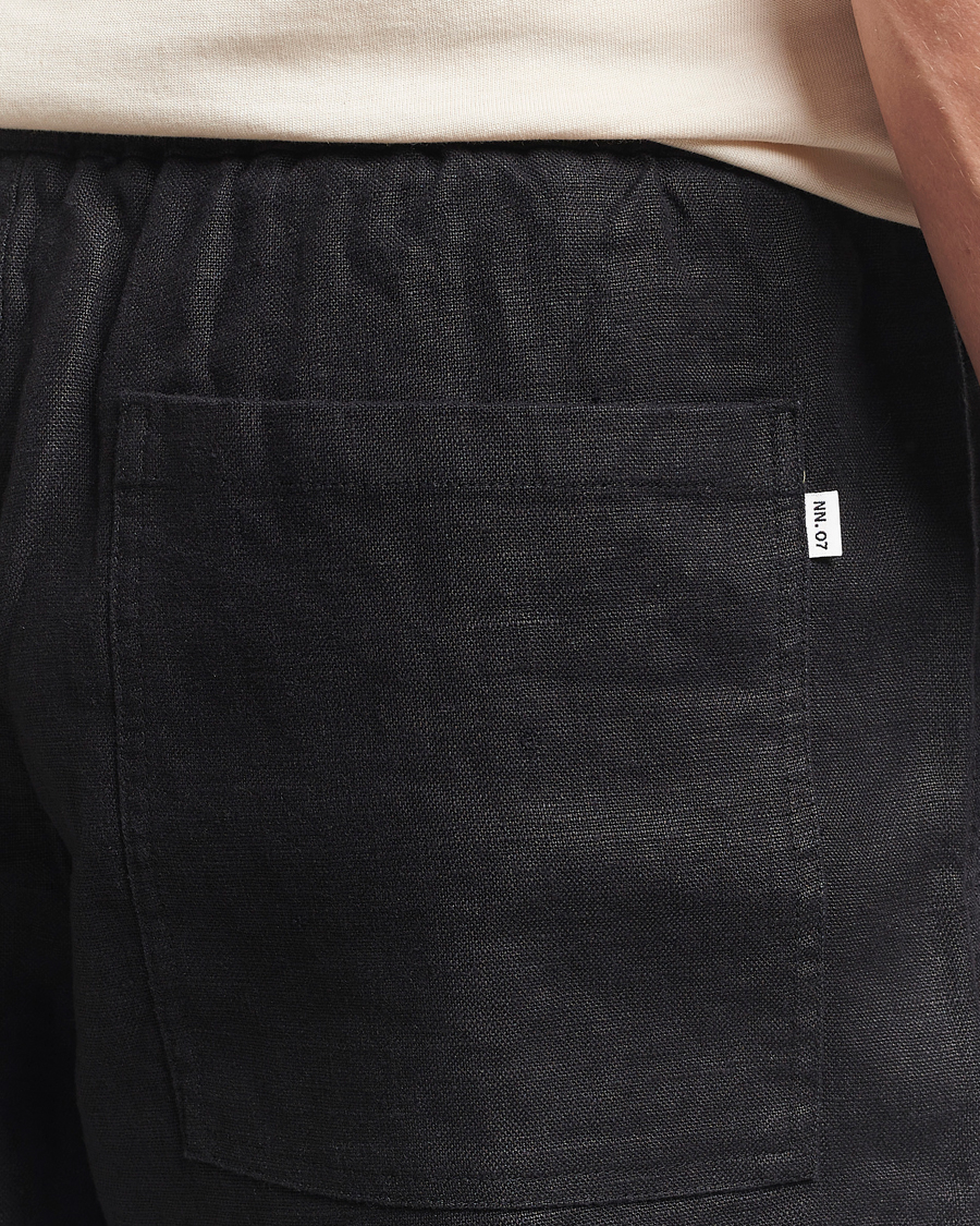 Hombres | Pantalones cortos | NN07 | Gregor Linen Drawstring Shorts Black