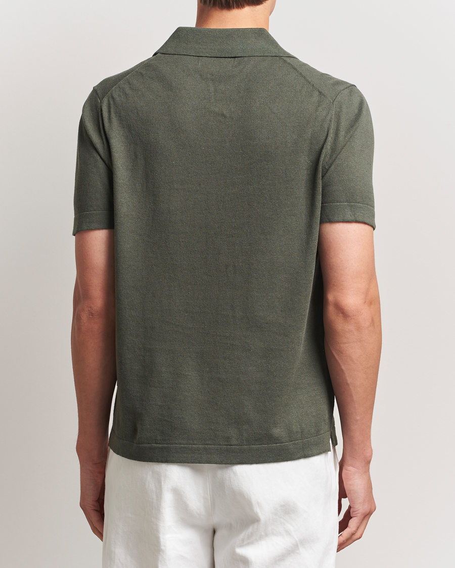 Hombres | Polos | NN07 | Ryan Cotton/Linen Polo Croc Green