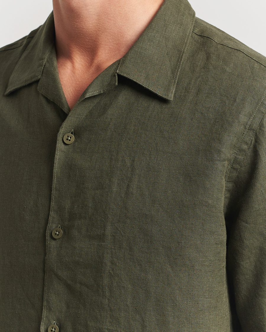 Hombres | Camisas | NN07 | Julio Linen Resort Shirt Croc Green