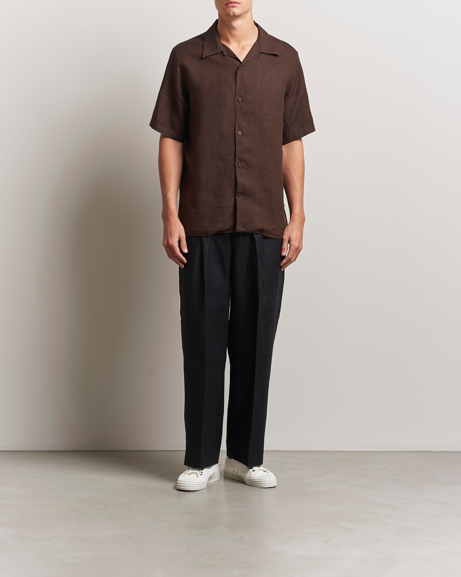 Hombres | Camisas | NN07 | Julio Linen Resort Shirt Coffee