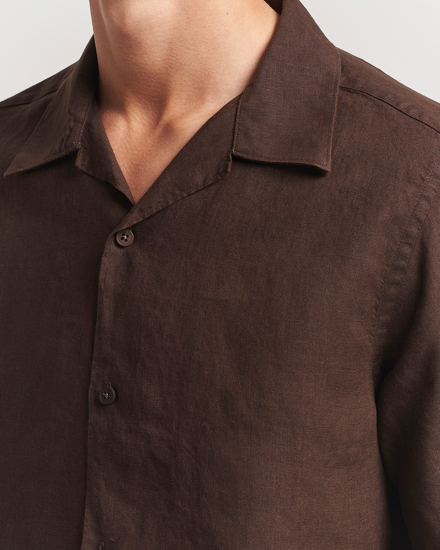 Hombres | Camisas | NN07 | Julio Linen Resort Shirt Coffee