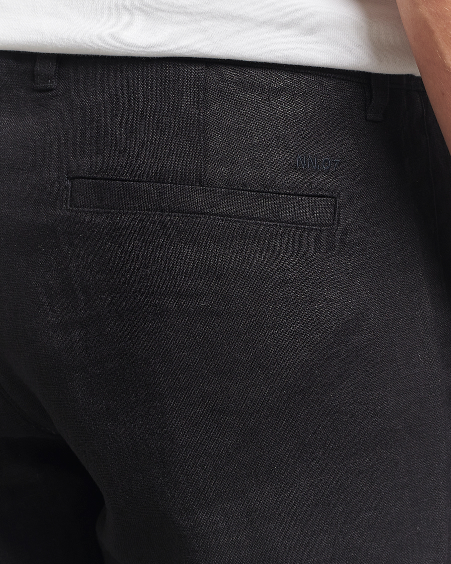 Hombres | Pantalones | NN07 | Aden Regular Fit Linen Chinos Black