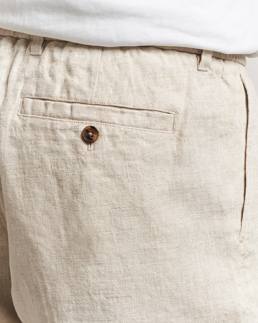 Hombres | Pantalones cortos | NN07 | Billie Pleated Linen Drawstring Shorts Oat